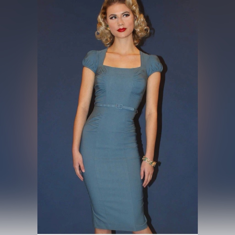 Stop Staring Retro Style Teal Pinup Dress